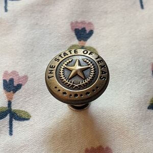 Brass state of texas retro jeans button pin